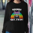 Sounds Gay Im In Rainbow Cat Pride Retro Cat Gay Funny Gift Sweatshirt Gifts for Her