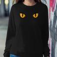 Spooky Creepy Ghost Black Cat Orange Eyes Halloween Sweatshirt Gifts for Her