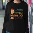 Stressed Blessed Pumpkin Spice Obsessed Thanksgiving Quote V2 Sweatshirt Gifts for Her