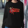 Super Mom Figure T-Shirt Graphic Design Printed Casual Daily Basic Sweatshirt Gifts for Her