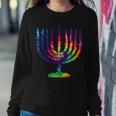 Tie Dye Menorah Hanukkah Chanukah Sweatshirt Gifts for Her