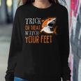 Trick Or Treat Shark Watch Your Feet Halloween Sweatshirt Gifts for Her