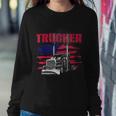 Trucker Truck Driver American Flag Trucker Sweatshirt Gifts for Her