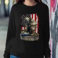 Vintage Us Flag Veteran Thank You Military Boot Memorial Day Funny Gift Sweatshirt Gifts for Her