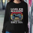 Vintage Video Gamer Birthday Level 58 Unlocked 58Th Birthday Sweatshirt Gifts for Her