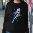 Watercolor Blue Jay Bird Artistic Animal Artsy Painting Sweatshirt Gifts for Her
