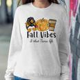 Autumn Fall Vibes & That Nana Life Mesy Bun Thanksgiving Sweatshirt Gifts for Her