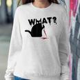 Black Cat Killer Ask What Halloween Knife Sarcasm Sweatshirt Gifts for Her