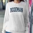 Bozeman Montana Mt Vintage Athletic Sports Navy Design Sweatshirt Gifts for Her