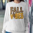 Distressed Fall Vibes Leopard Lightning Bolts In Fall Colors Sweatshirt Gifts for Her