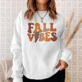 Fall Vibe Vintage Groovy Fall Season Retro Leopard Men Women Sweatshirt Graphic Print Unisex Gifts for Her