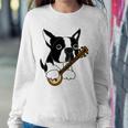 Funny Boston Terrier Dog Playing Banjo Sweatshirt Gifts for Her