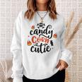 Halloween Candy Corn Cutie Black And Orange Design Men Women Sweatshirt Graphic Print Unisex Gifts for Her