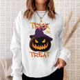 Halloween Pumpkin Trick Or Treat Costume Fancy Dress Men Women Sweatshirt Graphic Print Unisex Gifts for Her