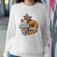 Halloween Sorta Sweet Sorta Spooky Pumpkin Floral Sweatshirt Gifts for Her