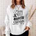 Halloween This Witch Can Be Bribed With Chocolate Black And Orange Men Women Sweatshirt Graphic Print Unisex Gifts for Her