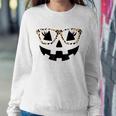 Jack O Lantern Pumpkin Halloween Costume Leopard Glasses Sweatshirt Gifts for Her