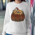 Leopard Pumpkin Womens Halloween Sunflowers Thanksgiving Sweatshirt Gifts for Her