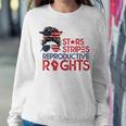 Messy Bun American Flag Pro Choice Star Stripes Equal Right V2 Sweatshirt Gifts for Her