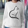Minimalist Cute Black Cat Owner Feline Art Kitten Lover V2 Sweatshirt Gifts for Her