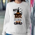 Not Your Basic Witch Halloween Costume Witch Bat Sweatshirt Gifts for Her