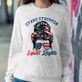 Pro Choice Feminist Stars Stripes Equal Rights Messy Bun Sweatshirt Gifts for Her