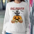 Scary Pumpkin And Vampire Bat Cat Halloween Trick Or Treat Sweatshirt Gifts for Her