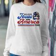 She Loves Jesus And America Too 4Th Of July Proud Christians Sweatshirt Gifts for Her