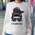 Tattoo Artist Wife Life Messy Bun Hair Glasses Sweatshirt Gifts for Her