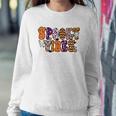 Thick Thights And Spooky Vibes Boo Colorful Halloween Sweatshirt Gifts for Her