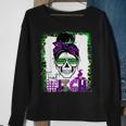 100% That Witch Halloween Costume Messy Bun Skull Witch Girl Sweatshirt Gifts for Old Women