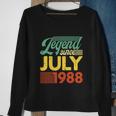 34 Years Old Legend Since July 1988 34Th Birthday Sweatshirt Gifts for Old Women