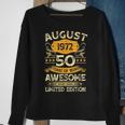 50 Years Old Gifts Vintage August 1972 50Th Birthday Gifts V2 Men Women Sweatshirt Graphic Print Unisex Gifts for Old Women