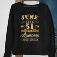 51 Years Awesome Vintage June 1972 51St Birthday Sweatshirt Gifts for Old Women