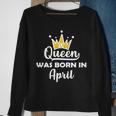 A Queen Was Born In April Birthday Graphic Design Printed Casual Daily Basic Sweatshirt Gifts for Old Women
