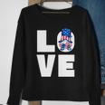 American Flag Heart For Patriotic Mom Cute 4Th Of July Gnome Gift Sweatshirt Gifts for Old Women