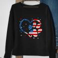 American Flag Patriotic Dog & Cat Paw Print 4Th Of July Sweatshirt Gifts for Old Women