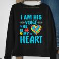 Autism I Am His Voice He Is My Heart Tshirt Sweatshirt Gifts for Old Women