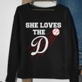 Baseball She Loves The D Los Angeles Tshirt Sweatshirt Gifts for Old Women