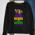 Beer Beads And Boobs Mardi Gras New Orleans T-Shirt Graphic Design Printed Casual Daily Basic Sweatshirt Gifts for Old Women
