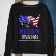 Biden The Quicker Fucker Upper American Flag Design Sweatshirt Gifts for Old Women