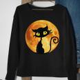 Black Cat Full Moon Halloween Cool Funny Ideas For Holidays Sweatshirt Gifts for Old Women