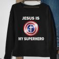 Captain Jesus Is My Superhero Cross Logo Sweatshirt Gifts for Old Women