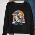 Cat Unicorn Riding DinosaurRex Kitten Lover Space Galaxy Sweatshirt Gifts for Old Women