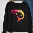 Colorful Geometric Fish Sweatshirt Gifts for Old Women