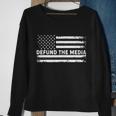 Distressed Defund The Media American Flag Sweatshirt Gifts for Old Women