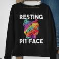 Dog Pitbull Resting Pit Face Vintage Sweatshirt Gifts for Old Women