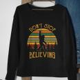 Dont Stop Believing Bigfoot Rock And Roll Retro Sasquatch Sweatshirt Gifts for Old Women