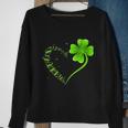 Dragonfly Heart Irish Shamrock Heart Clover St Patrick Day Sweatshirt Gifts for Old Women
