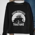Easily Distracted By Tractors Farmer Tractor Funny Farming Tshirt Sweatshirt Gifts for Old Women